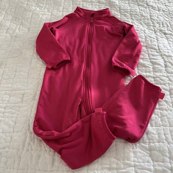 Girls Reima Vuoro Jumpsuit sz 2 EU 92 Pink Overalls Brushed Fleece Playsuit - Picture 1 of 10
